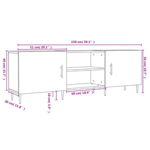 Έπιπλο Τηλεόρασης Γκρι Sonoma 150x30x50 εκ. από Επεξεργ. Ξύλο