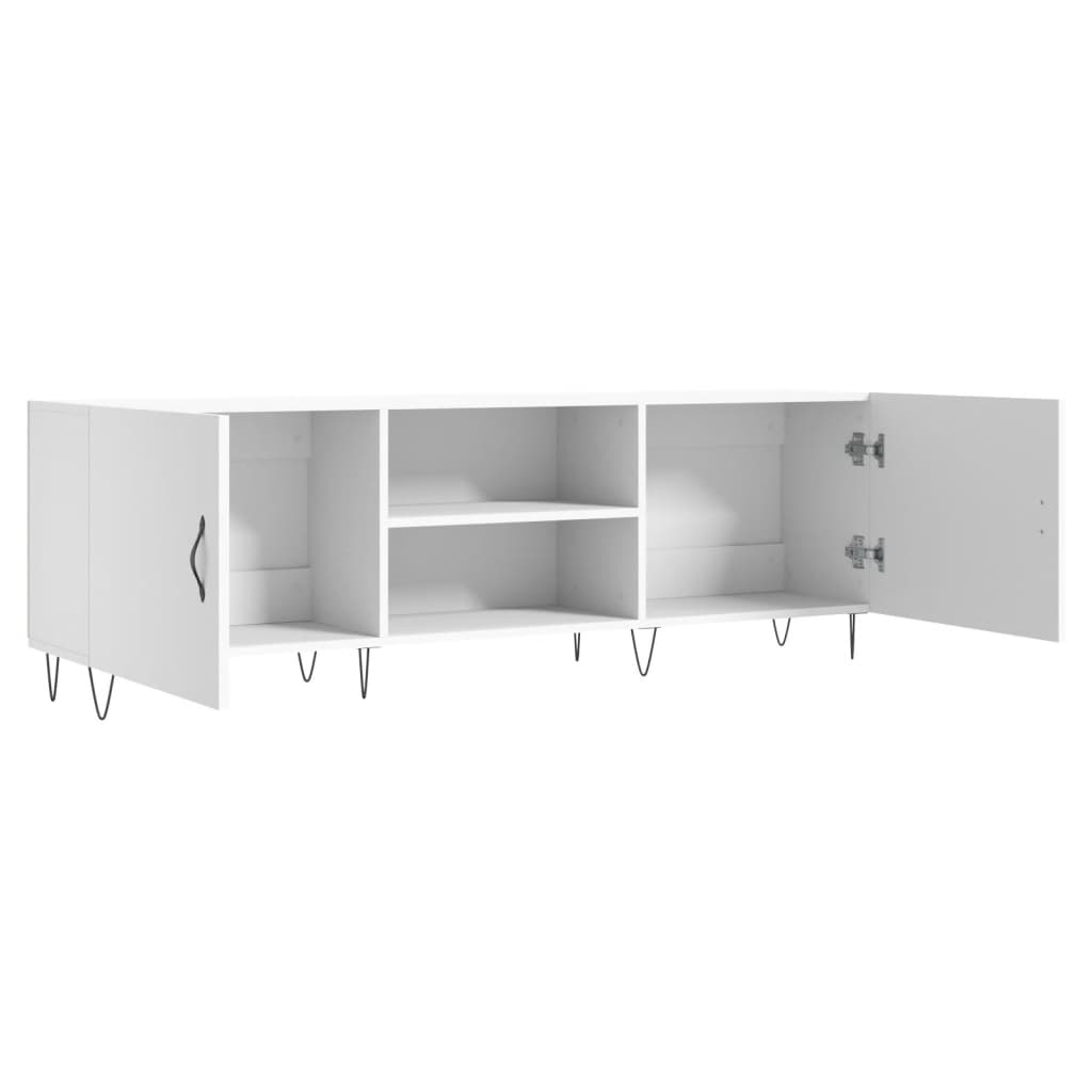 Έπιπλο Τηλεόρασης Γυαλ. Λευκό150x30x50εκ.Επεξεργασμένο Ξύλο