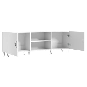 Έπιπλο Τηλεόρασης Γυαλ. Λευκό150x30x50εκ.Επεξεργασμένο Ξύλο