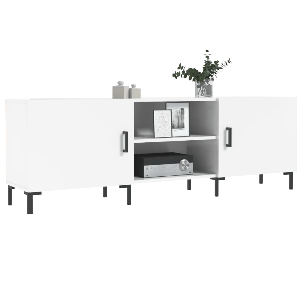 Έπιπλο Τηλεόρασης Γυαλ. Λευκό150x30x50εκ.Επεξεργασμένο Ξύλο