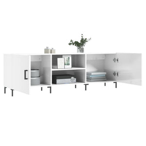 Έπιπλο Τηλεόρασης Γυαλ. Λευκό150x30x50εκ.Επεξεργασμένο Ξύλο