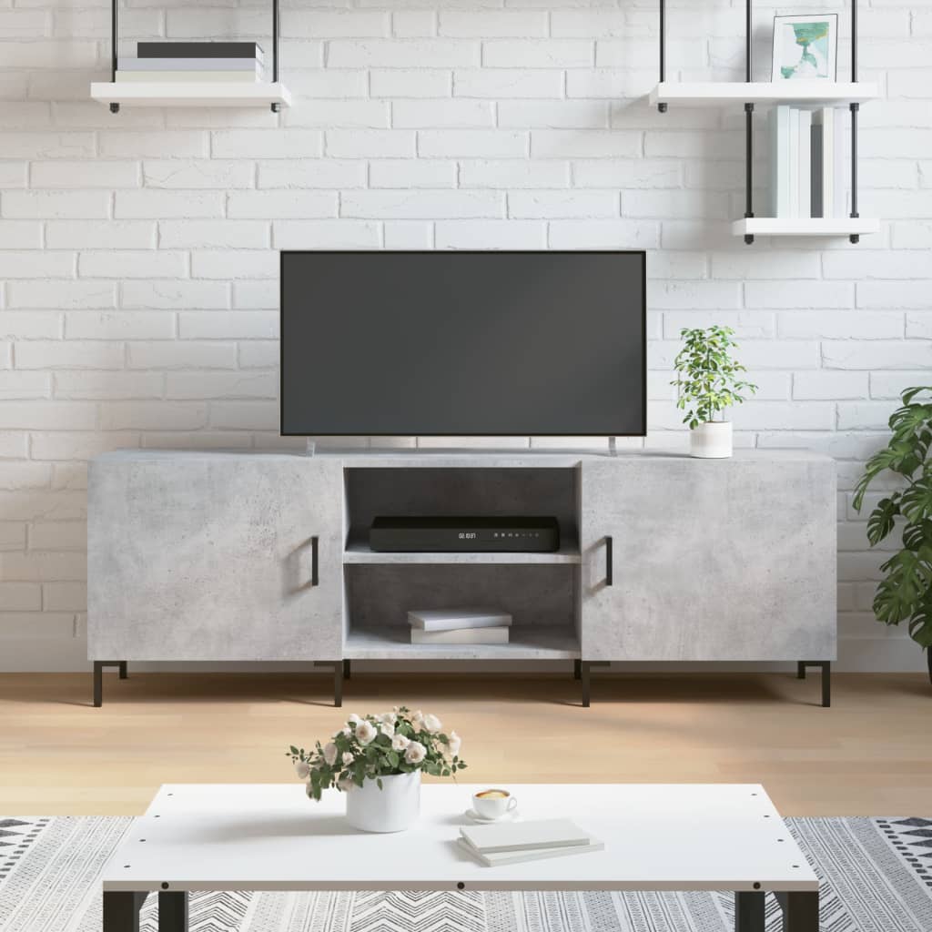 Έπιπλο Τηλεόρασης Γκρι Σκυροδέματος 150x30x50 εκ. Επεξ. Ξύλο - Pakobazaar