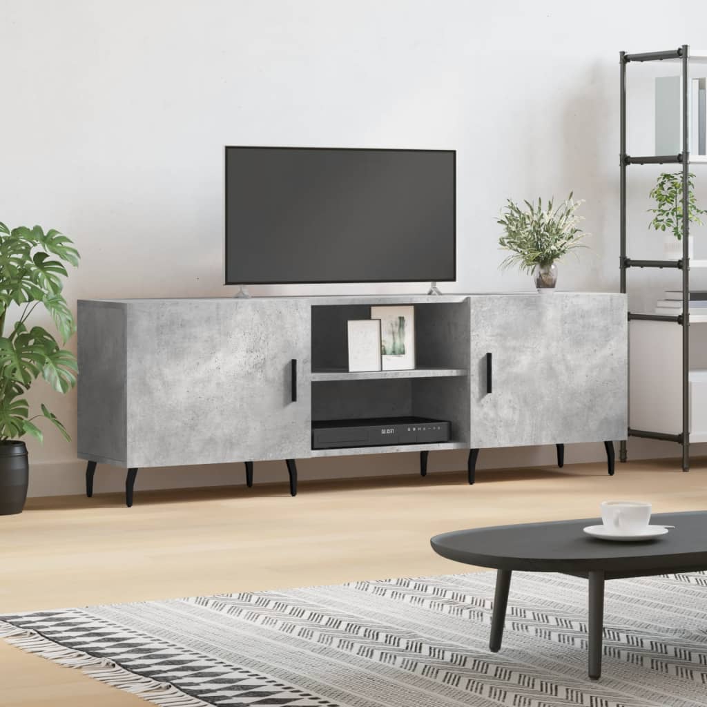 Έπιπλο Τηλεόρασης Γκρι Σκυροδέματος 150x30x50 εκ. Επεξ. Ξύλο