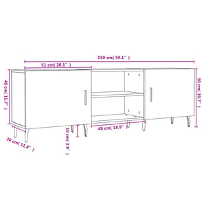 Έπιπλο Τηλεόρασης Γκρι Sonoma 150x30x50 εκ. από Επεξεργ. Ξύλο