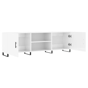 Έπιπλο Τηλεόρασης Γυαλ. Λευκό150x30x50εκ.Επεξεργασμένο Ξύλο
