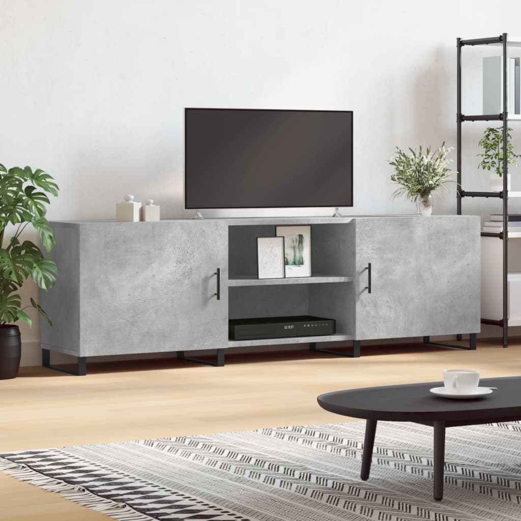 Έπιπλο Τηλεόρασης Γκρι Σκυροδέματος 150x30x50 εκ. Επεξ. Ξύλο - Pakobazaar