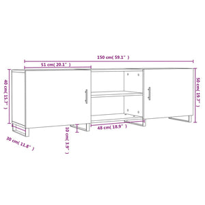 Έπιπλο Τηλεόρασης Γκρι Sonoma 150x30x50 εκ. από Επεξεργ. Ξύλο
