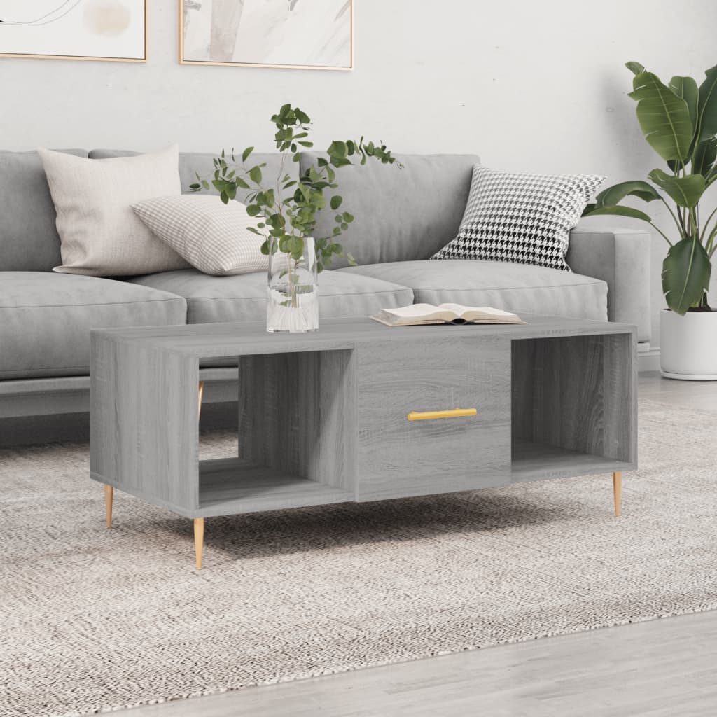Τραπεζάκι Σαλονιού Γκρι Sonoma 102x50x40 εκ. Επεξεργασμένο Ξύλο - Pakobazaar