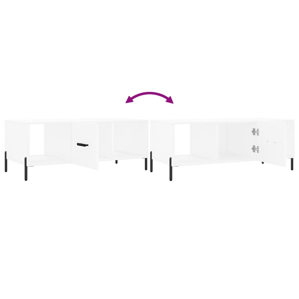 Τραπεζάκι Σαλονιού Λευκό 102x50x40 εκ. από Επεξεργασμένο Ξύλο