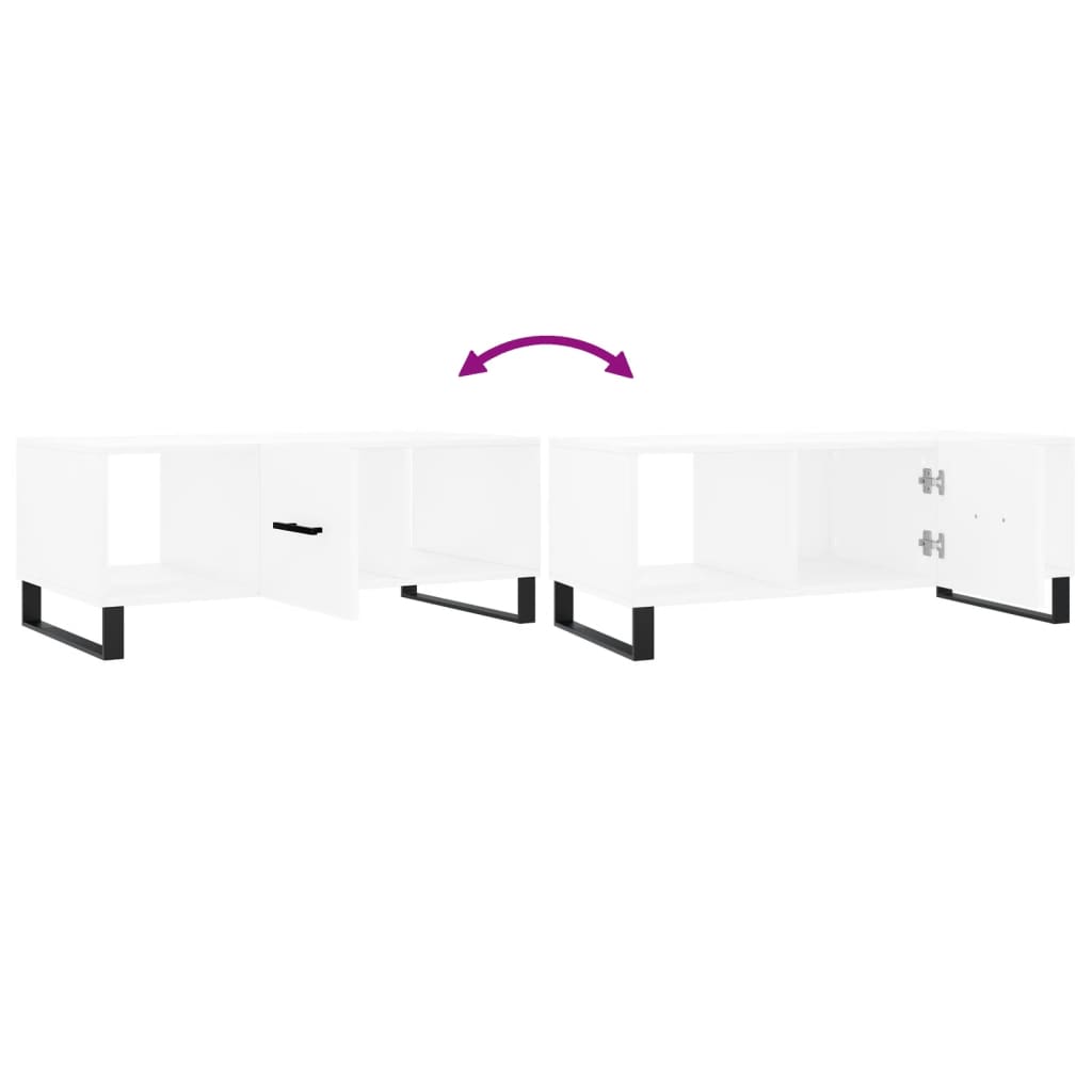 Τραπεζάκι Σαλονιού Λευκό 102x50x40 εκ. από Επεξεργασμένο Ξύλο