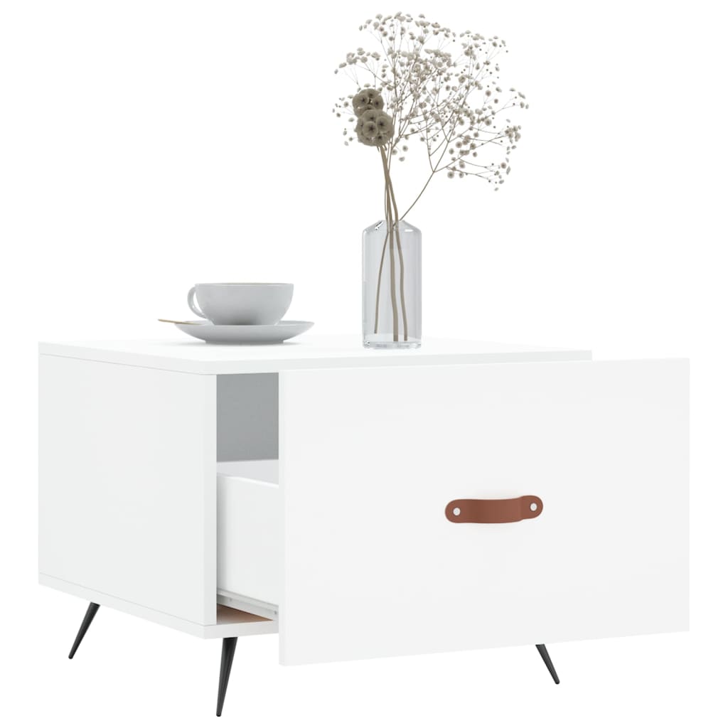 Τραπεζάκια Σαλονιού 2 τεμ. Λευκά 50x50x40 εκ Επεξεργασμένο Ξύλο