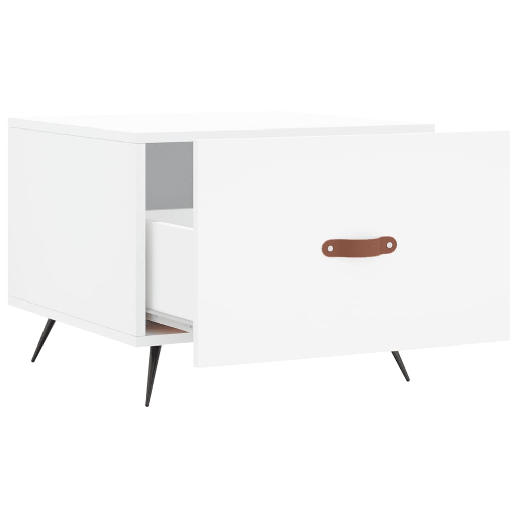 Τραπεζάκια Σαλονιού 2 τεμ. Λευκά 50x50x40 εκ Επεξεργασμένο Ξύλο