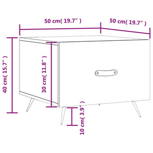 Τραπεζάκι Σαλονιού Καπνιστή Δρυς 50x50x40 εκ. Επεξεργασμ. Ξύλο