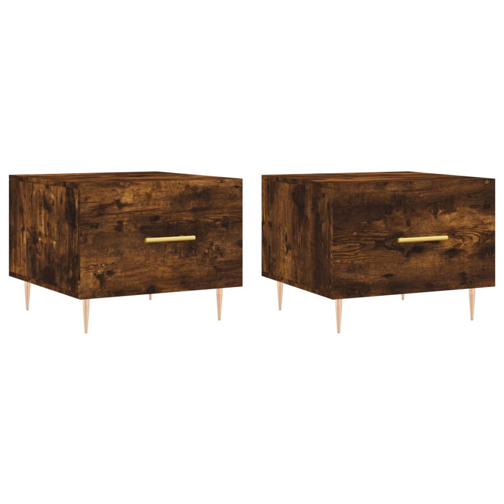 Τραπεζάκια Σαλονιού 2 τεμ Καπνιστή Oak 50x50x40 εκ Επεξ. Ξύλο