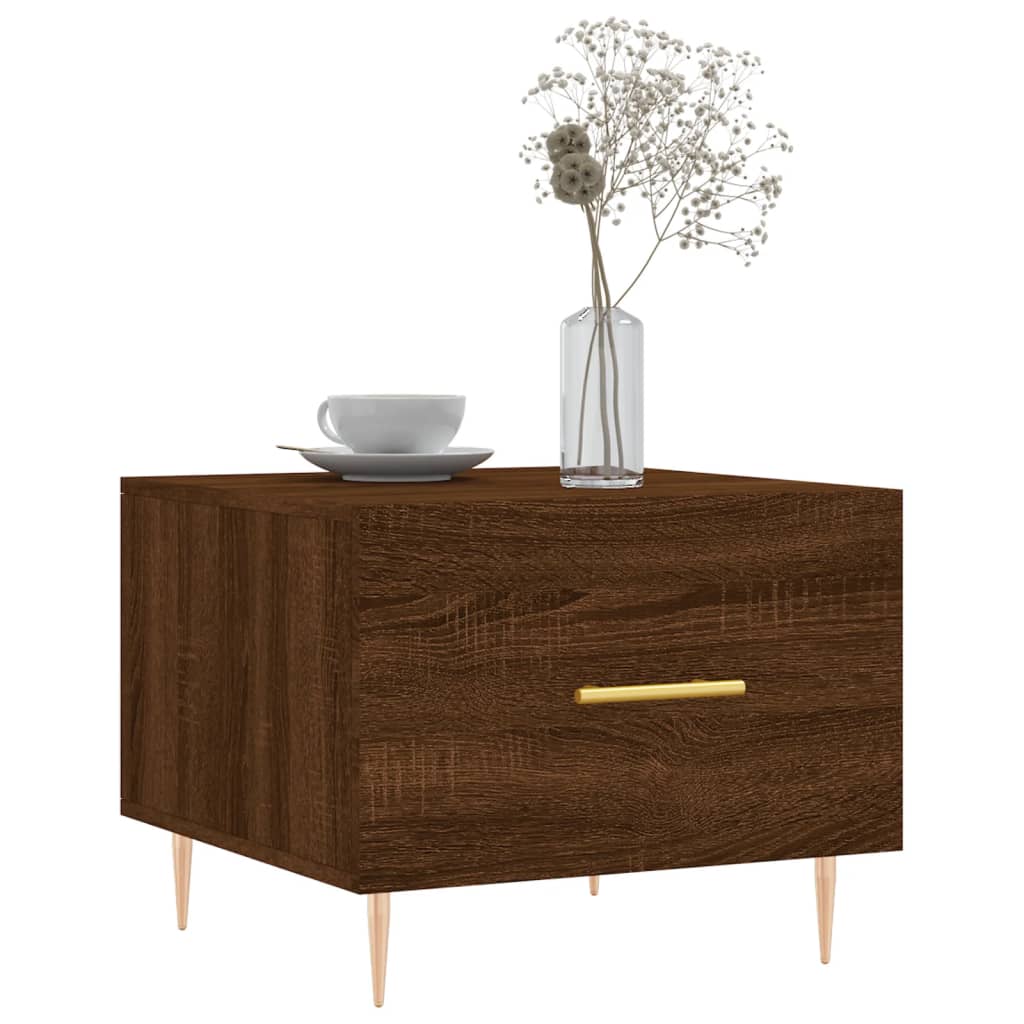 Τραπεζάκια Σαλονιού 2 τεμ Brown Oak 50x50x40 εκ Επεξ. Ξύλο