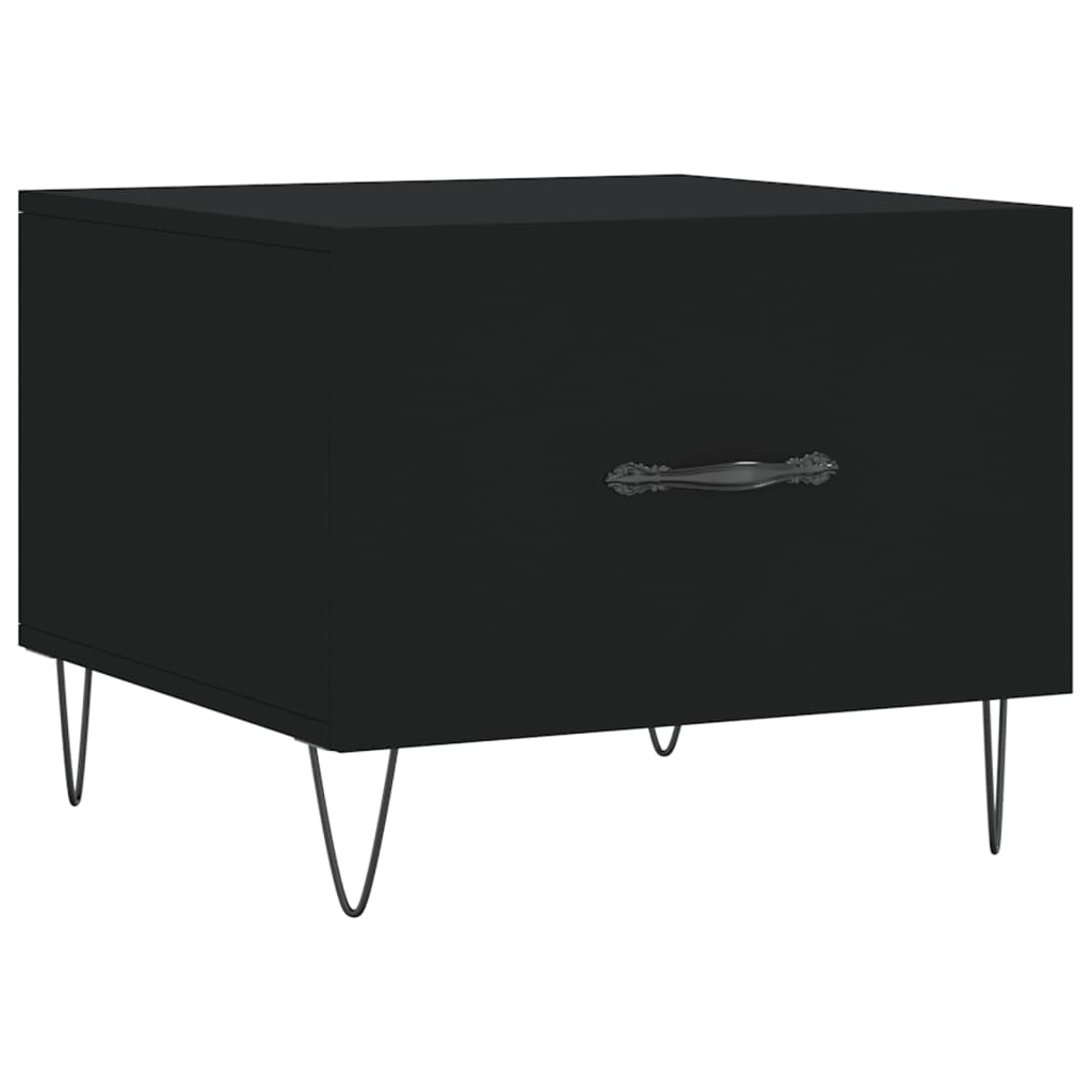 Τραπεζάκι Σαλονιού Μαύρο 50x50x40 εκ. από Επεξεργασμένο Ξύλο