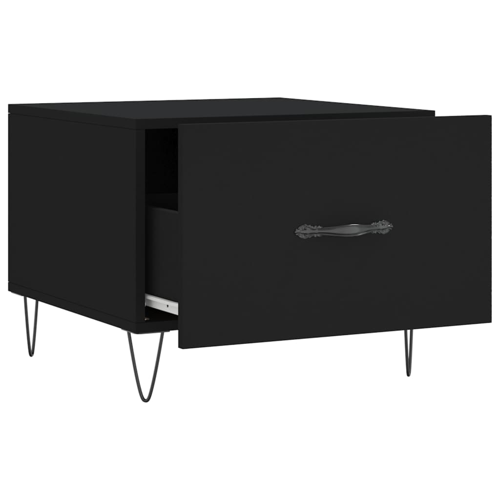 Τραπεζάκι Σαλονιού Μαύρο 50x50x40 εκ. από Επεξεργασμένο Ξύλο