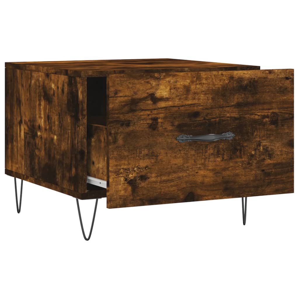 Τραπεζάκια Σαλονιού 2 τεμ Καπνιστή Oak 50x50x40 εκ Επεξ. Ξύλο