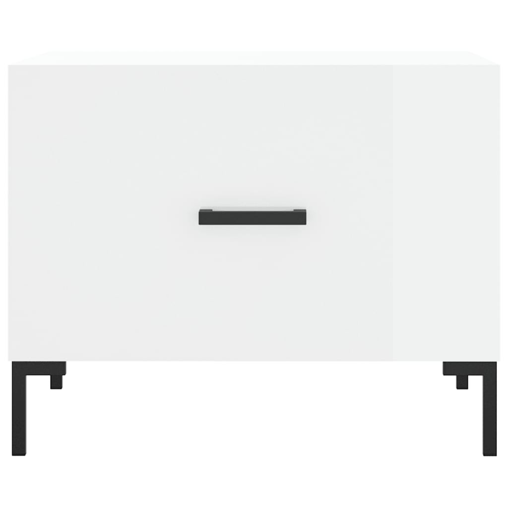 Τραπεζάκι Σαλονιού Γυαλ. Λευκό 50 x 50 x 40 εκ. Επεξεργ. Ξύλο - Pakobazaar