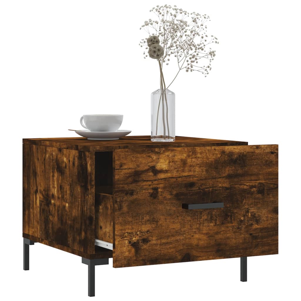 Τραπεζάκια Σαλονιού 2 τεμ Καπνιστή Oak 50x50x40 εκ Επεξ. Ξύλο