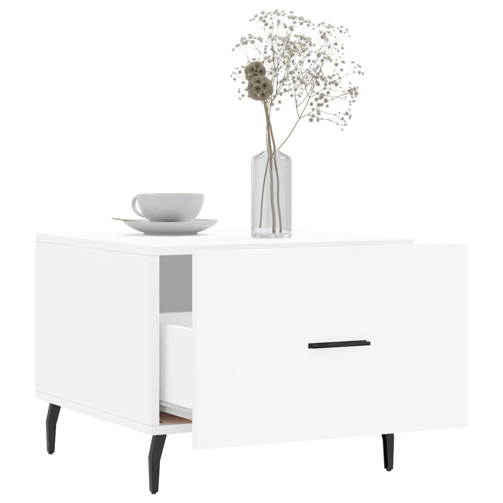 Τραπεζάκια Σαλονιού 2 τεμ. Λευκά 50x50x40 εκ Επεξεργασμένο Ξύλο