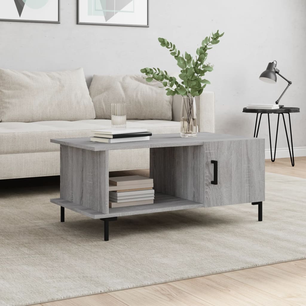 Τραπεζάκι Σαλονιού Γκρι Sonoma 90x50x40 εκ. Επεξεργασμένο Ξύλο - Pakobazaar