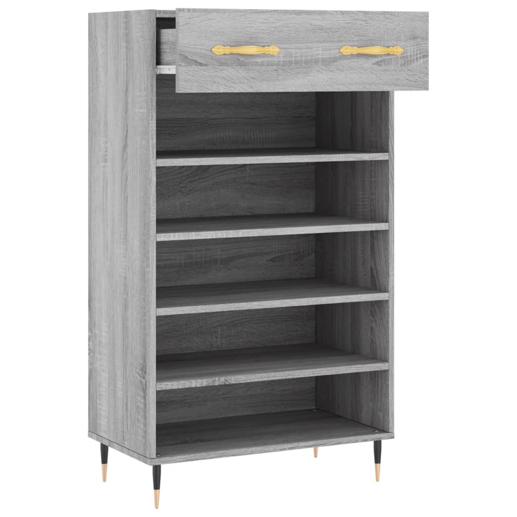 Παπουτσοθήκη Γκρι Sonoma 60 x 35 x 105 εκ. από Επεξεργ. Ξύλο