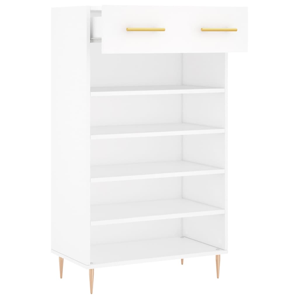 Παπουτσοθήκη Λευκή 60 x 35 x 105 εκ. από Επεξεργασμένο Ξύλο - Pakobazaar