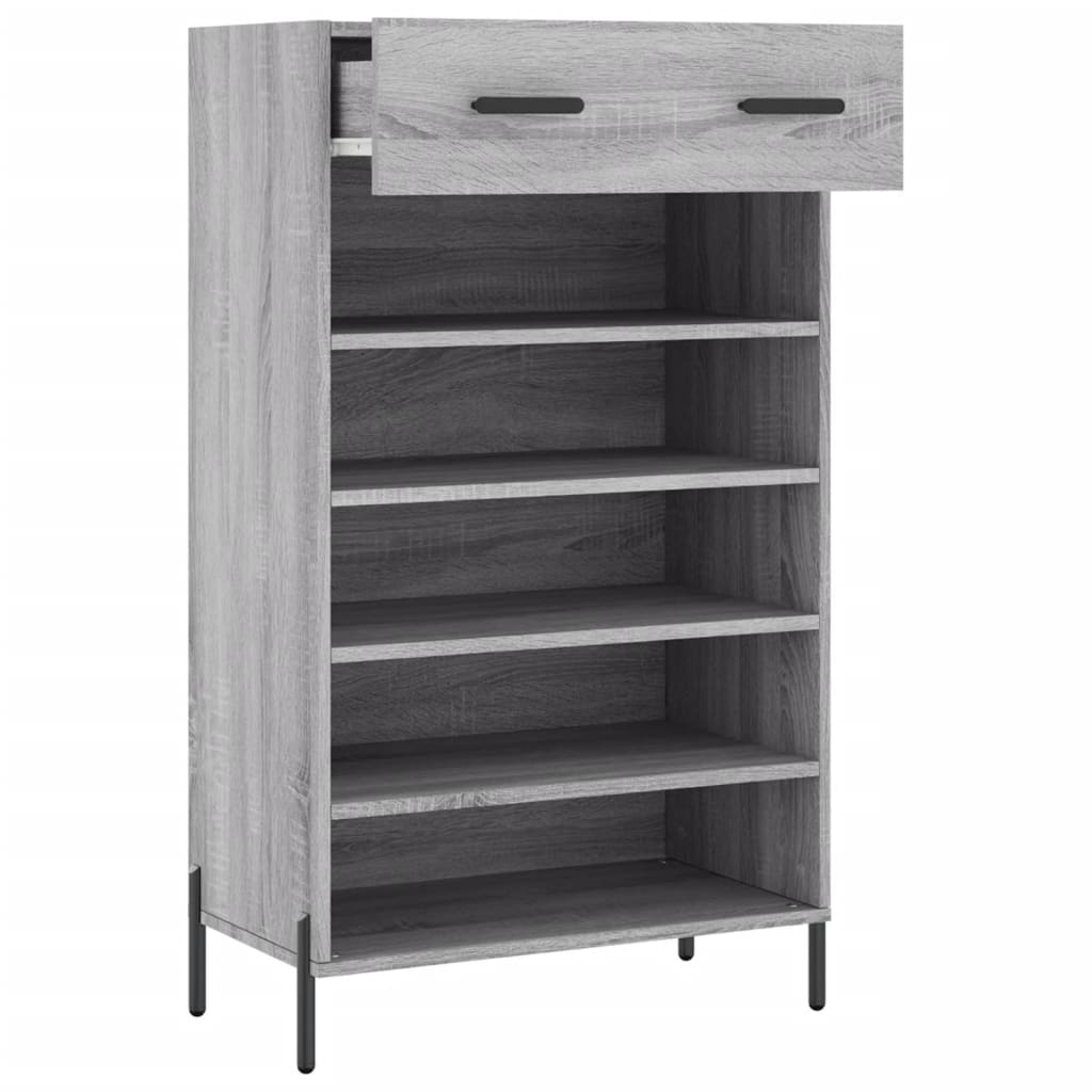 Παπουτσοθήκη Γκρι Sonoma 60 x 35 x 105 εκ. από Επεξεργ. Ξύλο