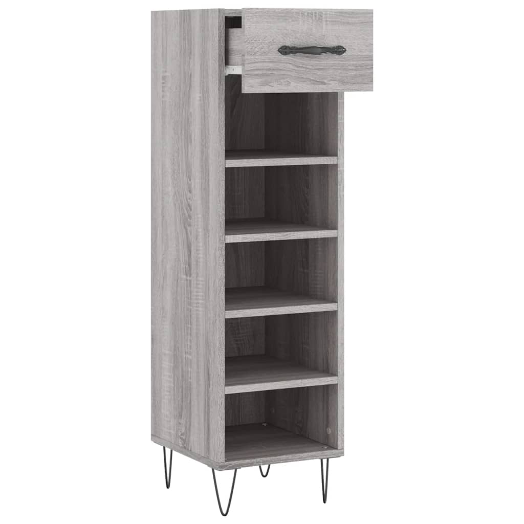 Παπουτσοθήκη Γκρι Sonoma 30x35x105 εκ. από Επεξεργασμένο Ξύλο