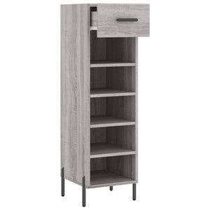Παπουτσοθήκη Γκρι Sonoma 30x35x105 εκ. από Επεξεργασμένο Ξύλο