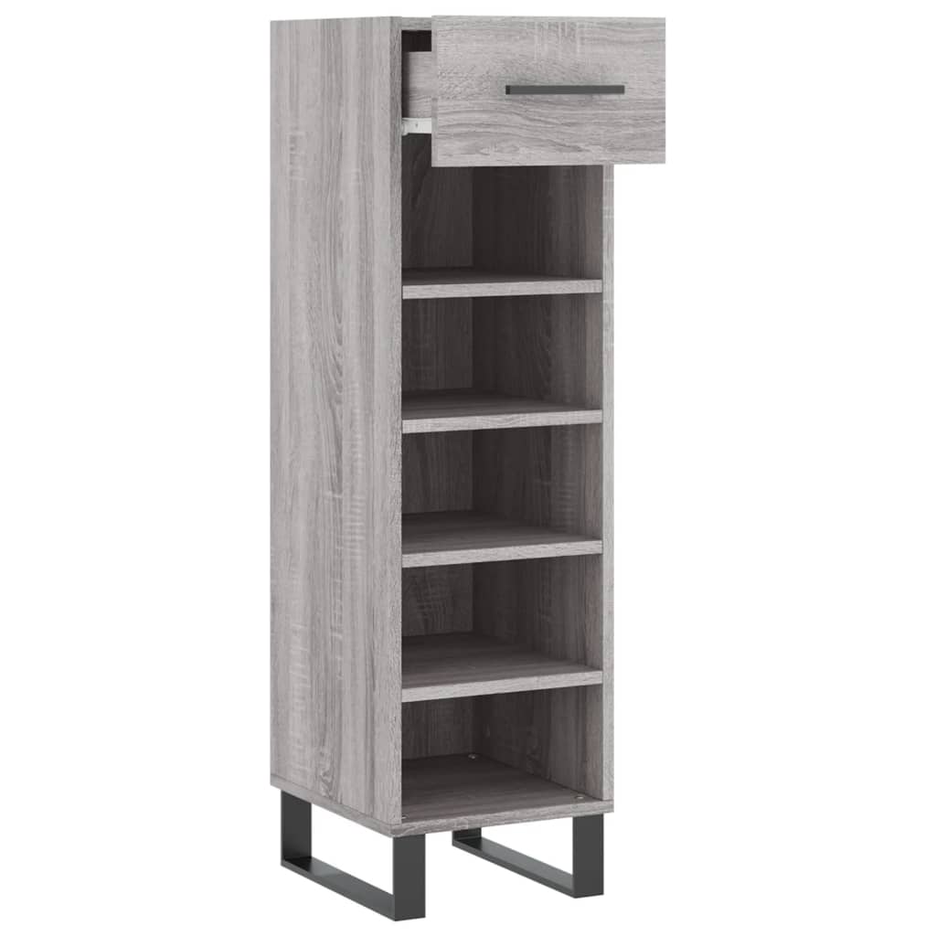 Παπουτσοθήκη Γκρι Sonoma 30x35x105 εκ. από Επεξεργασμένο Ξύλο