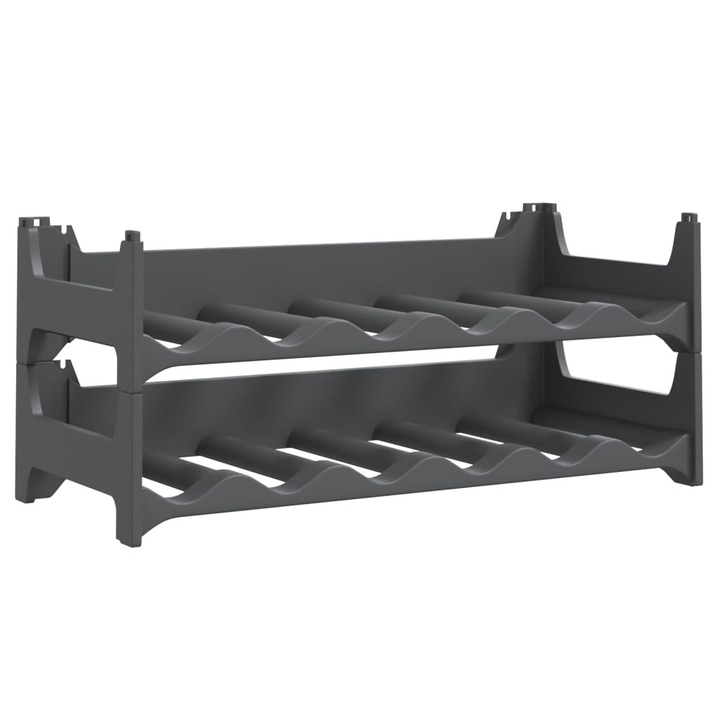 Ραφιέρα Κρασιών Στοιβαζόμενη για 12 Μπουκάλια από Πολυπρ/λένιο - PAKOBAZAAR