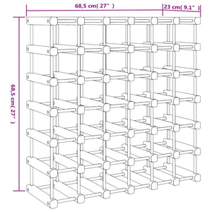 Ραφιέρα Κρασιών για 42 Κρασιά 68,5x23x68,5εκ. Μασίφ Ξύλο Πεύκου