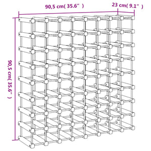 Ραφιέρα Κρασιών για 72 Κρασιά 90,5x23x90,5εκ. Μασίφ Ξύλο Πεύκου - Pakobazaar