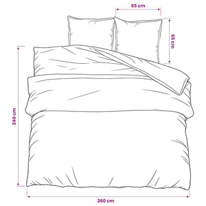 Σετ Παπλωματοθήκης Λευκό και Καφέ 260x240 εκ. Βαμβακερό