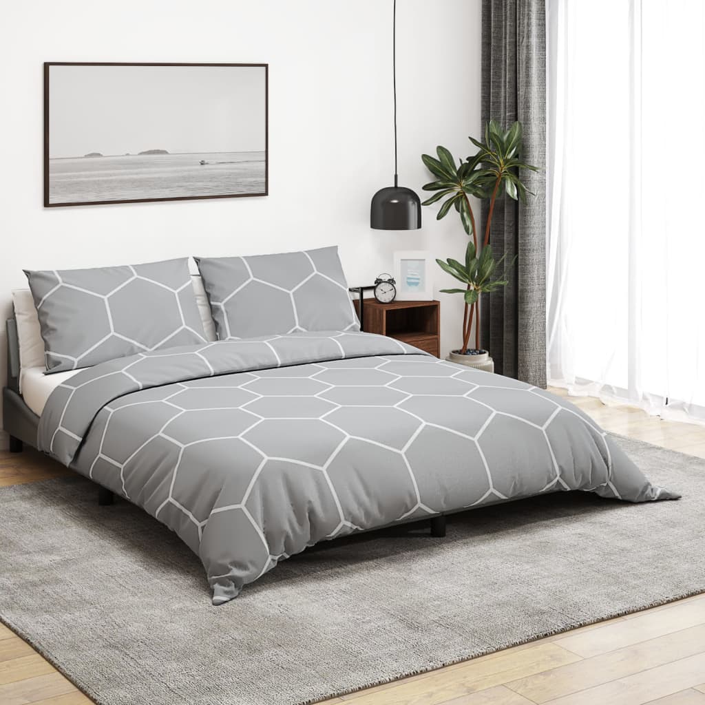 Σετ Παπλωματοθήκη  Γκρι 155x220 εκ. Βαμβακερό - PAKOBAZAAR