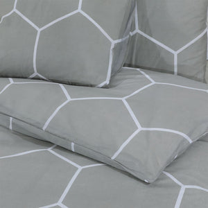 Σετ Παπλωματοθήκης Γκρι 260 x 220 εκ. Βαμβακερό - PAKOBAZAAR