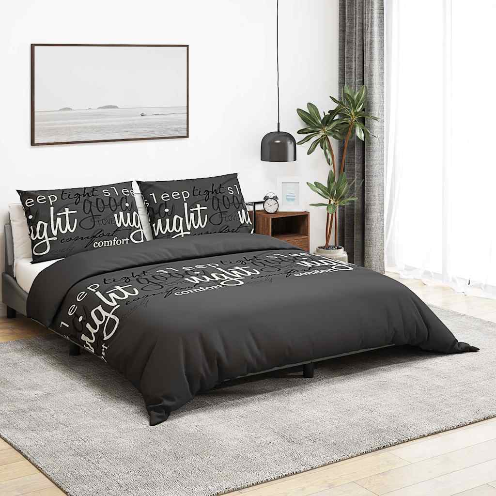 Σετ Παπλωματοθήκη  Μαύρο 135x200 cm Βαμβακερό - PAKOBAZAAR