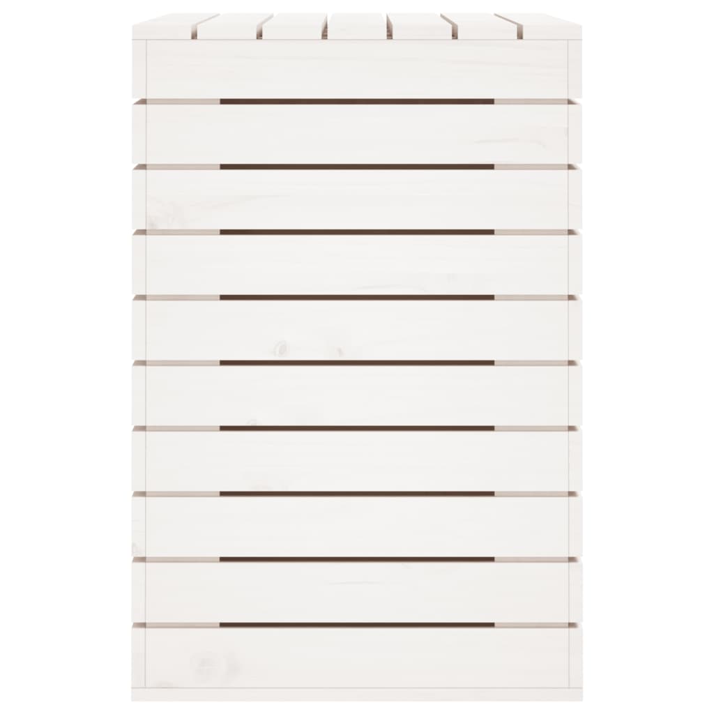 Καλάθι Ρούχων Λευκό 88,5x44x66 εκ. από Μασίφ Ξύλο Πεύκου