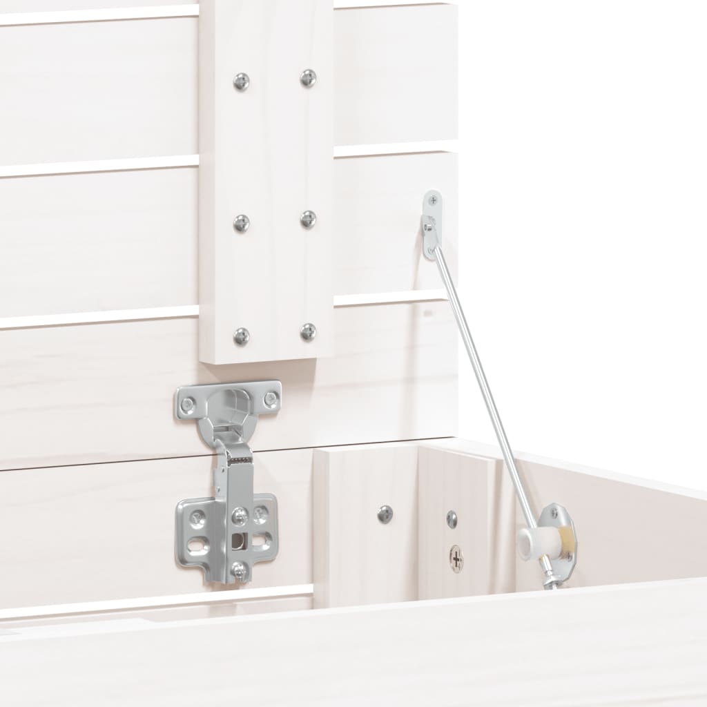 Καλάθι Ρούχων Λευκό 88,5x44x66 εκ. από Μασίφ Ξύλο Πεύκου