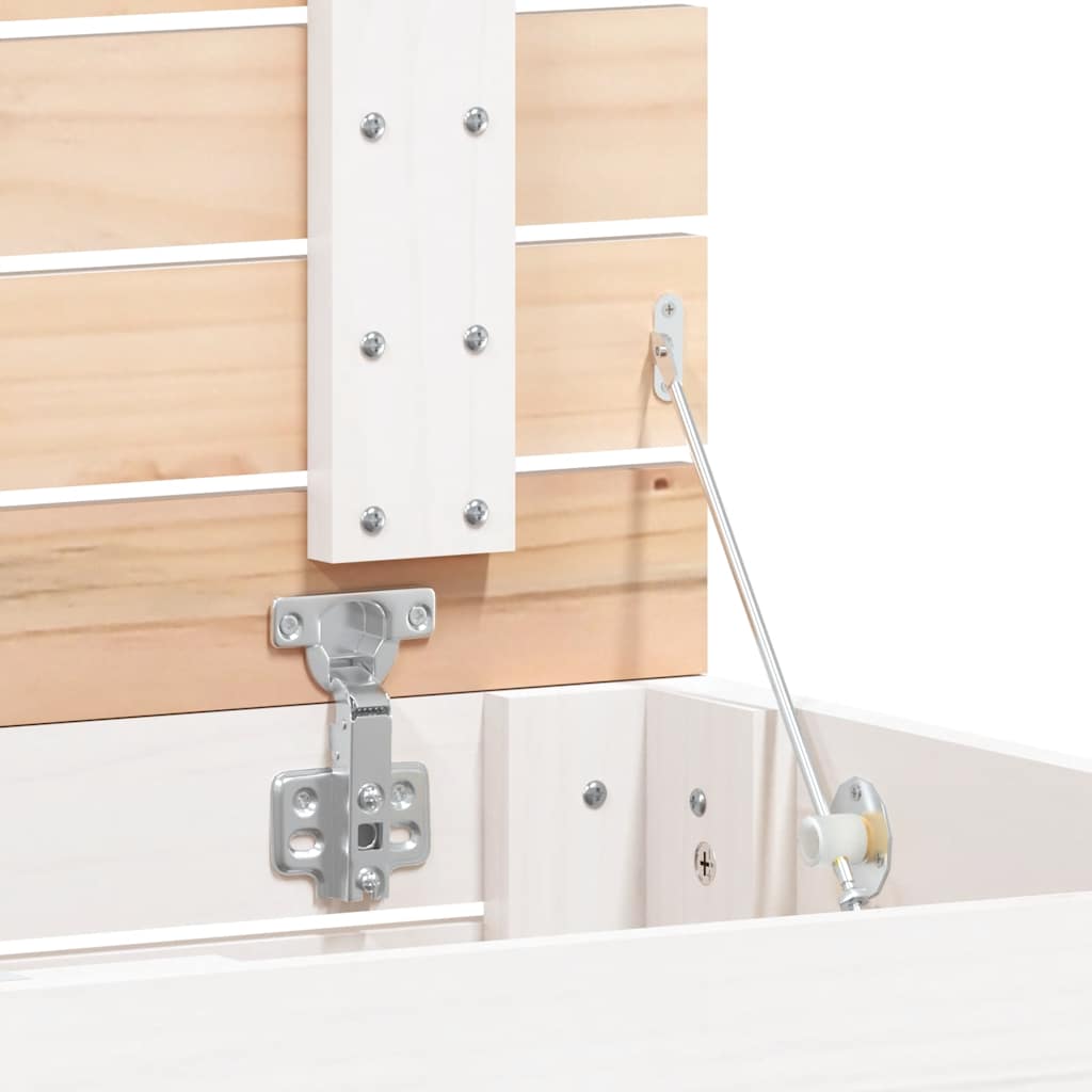 Καλάθι Ρούχων Λευκό 88,5x44x76 εκ. από Μασίφ Ξύλο Πεύκου - Pakobazaar