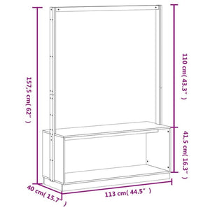 Κρεμάστρα Ρούχων με Παπουτσοθήκη 113x40x157,5 εκ. Μασίφ Πεύκο