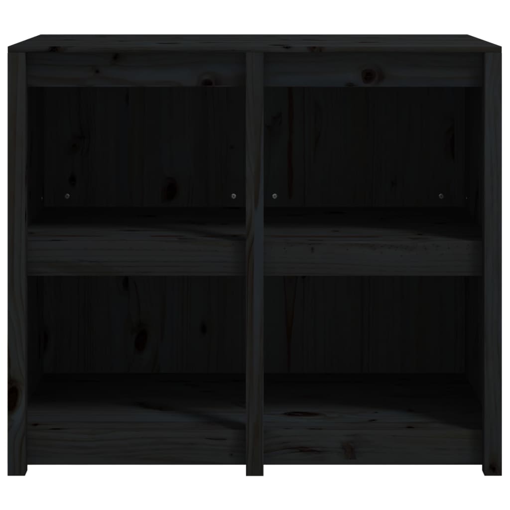 Ντουλάπι Κουζίνας Εξ. Χώρου MEPPEL Μαύρο 106x55x92εκ Μασίφ Ξύλο Πεύκου - Pakobazaar
