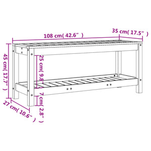 Παγκάκι Κήπου 108 x 35 x 45 εκ. από Μασίφ Ξύλο Πεύκου