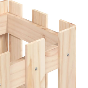 Ζαρντινιέρα με Σχέδιο Φράχτη 30 x 30 x 30 εκ. Μασίφ Ξύλο Πεύκου
