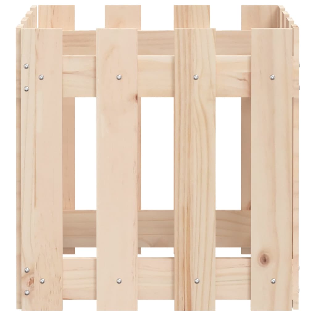 Ζαρντινιέρα με Σχέδιο Φράχτη 40 x 40 x 40 εκ. Μασίφ Ξύλο Πεύκου