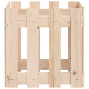 Ζαρντινιέρα με Σχέδιο Φράχτη 40 x 40 x 40 εκ. Μασίφ Ξύλο Πεύκου