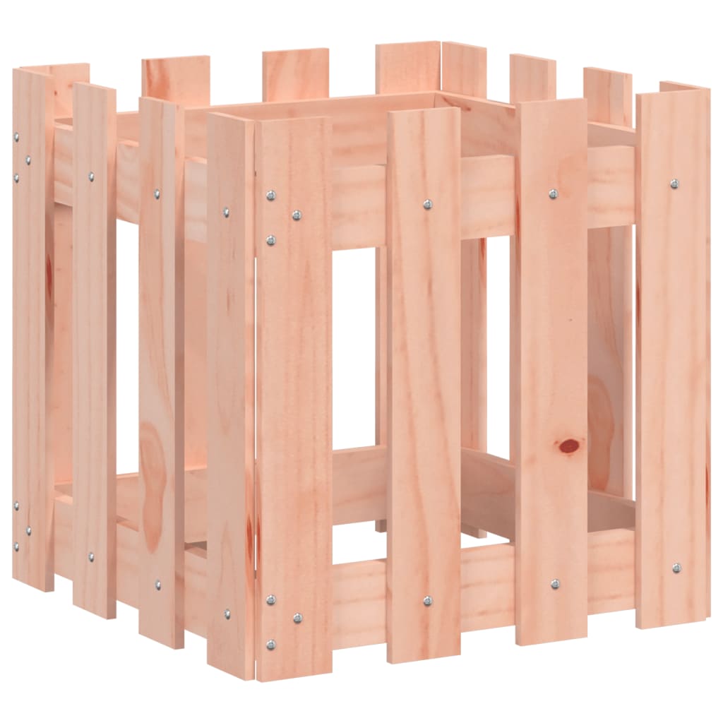 Ζαρντινιέρα με Σχ. Φράχτη 40x40x40 εκ. Μασίφ Ξύλο Ψευδοτσούγκας