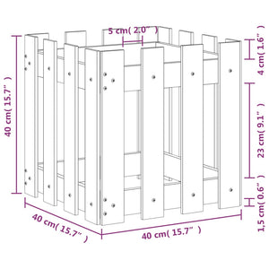 Ζαρντινιέρα με Σχέδιο Φράχτη 40x40x40 εκ. Εμποτισμ. Ξύλο Πεύκου